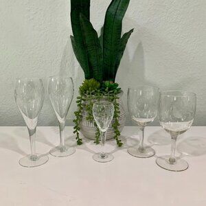 VTG~PRINCESS HOUSE~TULIP CHAMPAGNE~WATER GOBLETS~TULIP CORDIAL